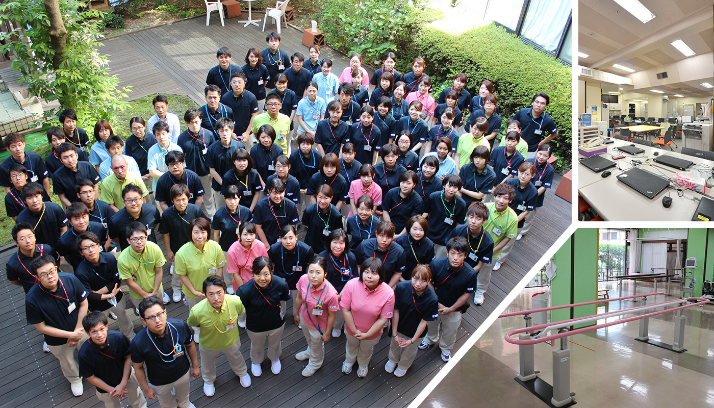 鶴巻温泉病院のリハビリテーション部は200名以上で形成されており、助け合いの精神が強い職場です。