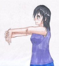 手首を屈曲してひじを伸ばすストレッチ（イラスト）