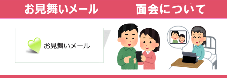 ご来院・お見舞いの方へ　お見舞いメール・面会について